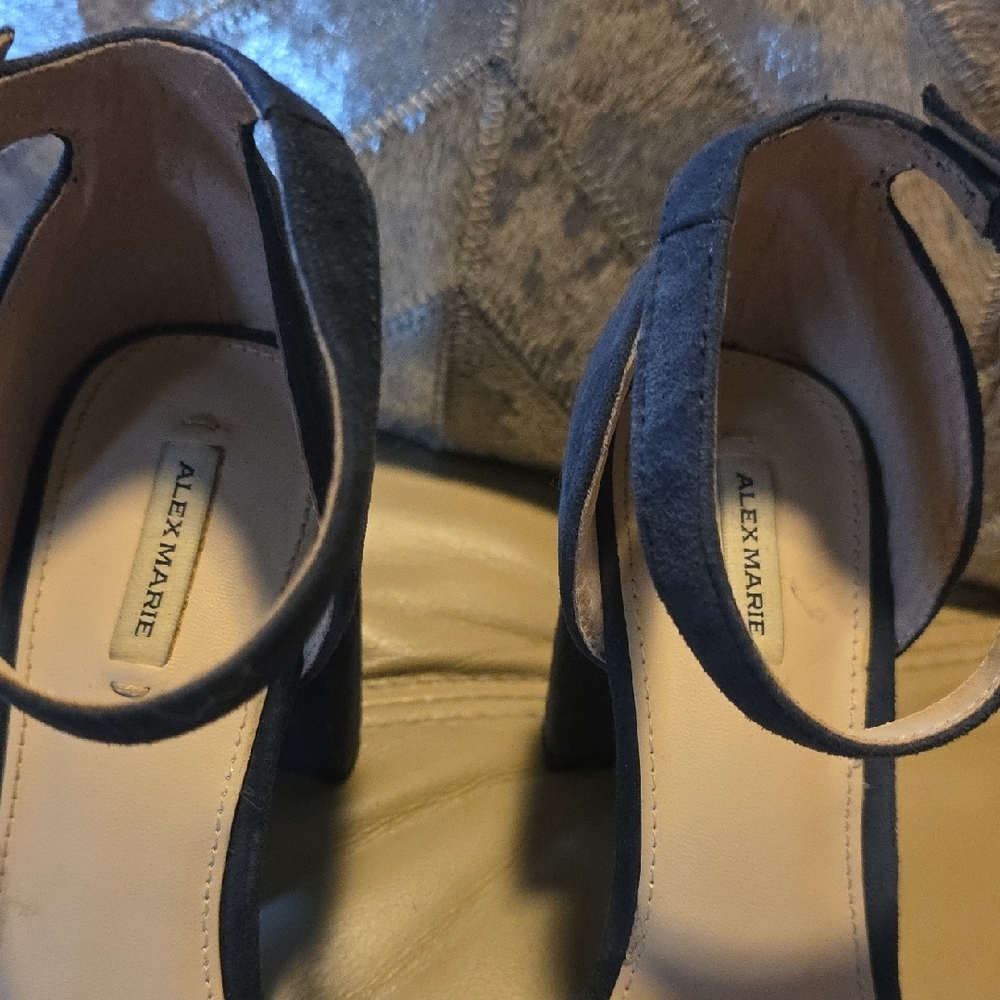Alex Marie Blue Heels with Ankle Strap - Picture 4 of 9